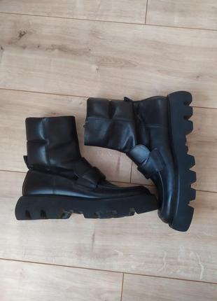 Фирменные кожаные сапожки kennel &amp; schumacher, стильные кожаные ботинки2 фото