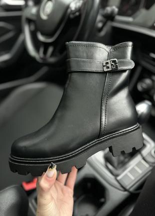 Теплі зима черевики еко шкіра на хутрі ❄ зимние ботинки челси на меху
