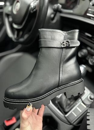 Теплі зима черевики еко шкіра на хутрі ❄ зимние ботинки челси на меху6 фото