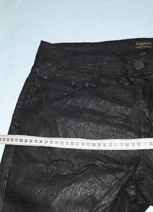 Джинсы джинси женские размер 48 / 14 стрейчевые черные новые под кожу7 фото