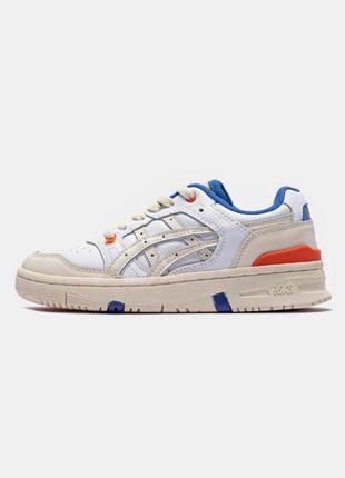 Чоловічі / жіночі кросівки асікс екс ex 89/ asics ex89 8 white blue orange' яркі голубі сині оранжеві /демісезонні / весняні, літні, осінні