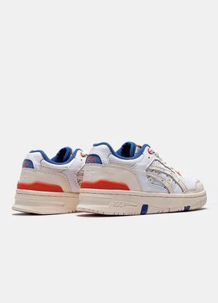 Мужские / женские кроссовки ассикс экс ex 89/ asics ex89 8 'white blue orange яркие голубые синие оранжевые /демисезонные/весенние, летние, осенние8 фото