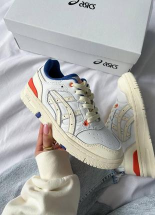 Мужские / женские кроссовки ассикс экс ex 89/ asics ex89 8 'white blue orange яркие голубые синие оранжевые /демисезонные/весенние, летние, осенние4 фото