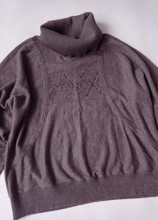 Повседневный свитер с горлом батал.2 фото
