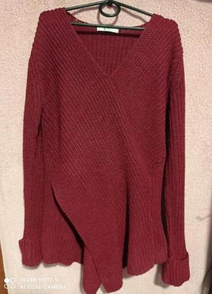 Кофточка с запахом в рубчик.