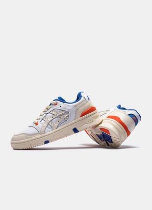 Чоловічі / жіночі кросівки асікс екс ex 89/ asics ex89 8 white blue orange' яркі голубі сині оранжеві / демісезонні / весняні, літні, осінні7 фото