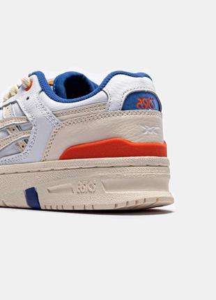 Чоловічі / жіночі кросівки асікс екс ex 89/ asics ex89 8 white blue orange' яркі голубі сині оранжеві / демісезонні / весняні, літні, осінні5 фото