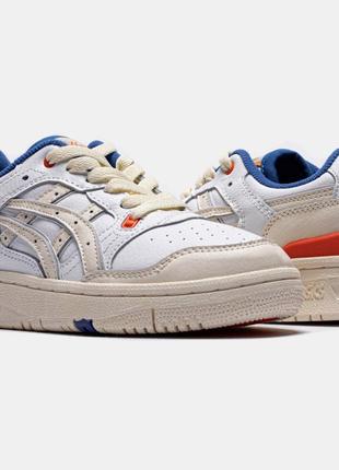 Чоловічі / жіночі кросівки асікс екс ex 89/ asics ex89 8 white blue orange' яркі голубі сині оранжеві / демісезонні / весняні, літні, осінні6 фото