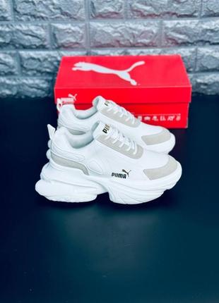 Puma cilia wedge кроссовки женские, белые стильные кроссовки пума