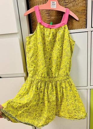 Яркий сарафан benetton, 6-7 лет, рост 120