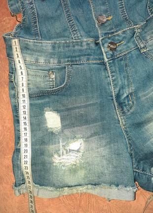 Комбез джинсовый с шортами9 фото