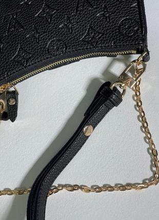 Женская сумка louis vuitton easy pouch on strap monogram black7 фото