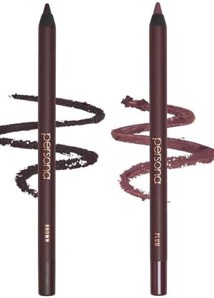 Водостойкий карандаш для глаз persona 24hr waterproof eyeliner brown & plum 2 x 1.2 г1 фото