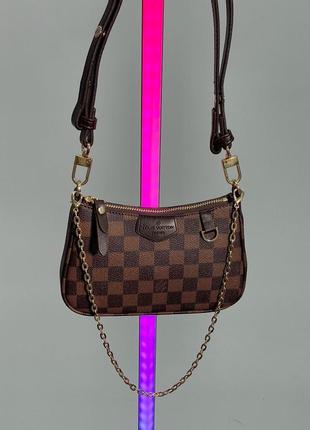 Женская сумка louis vuitton easy pouch on strap monogram brown6 фото