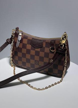 Женская сумка louis vuitton easy pouch on strap monogram brown5 фото