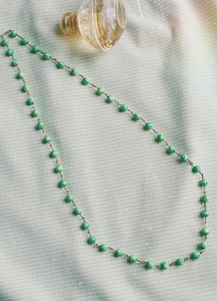 Бусы зелёные салатовые длинные короткие керамические