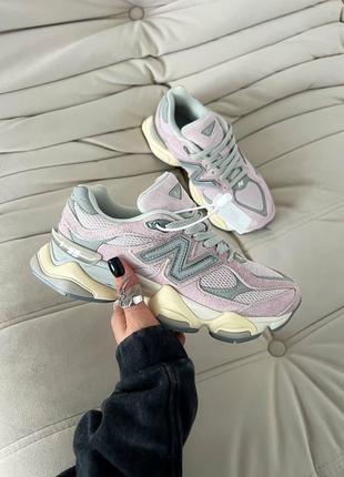 Женские замшевые кроссовки nb 9060 pink grey