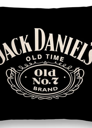 Декоративна лляна наволочка sv із принтом jack daniel's чорний (sv3480)