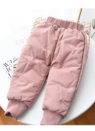 Брюки утепленные розовые, размер 90см