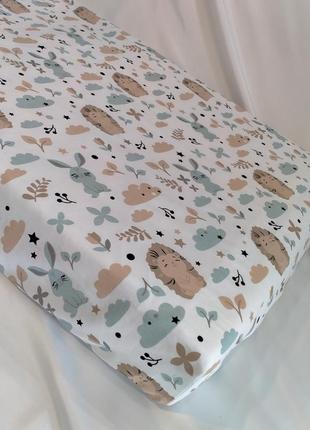 Простынь в детскую кроватку, хлопковые простыни на резинке, размер 60*120 (арт.5828)1 фото
