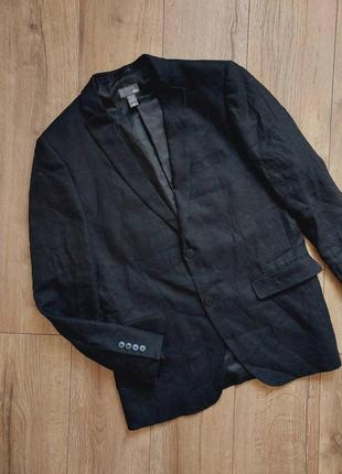 Лляний жакет піджак блейзер класичний льняной жакет пиджак блейзер классический3 фото