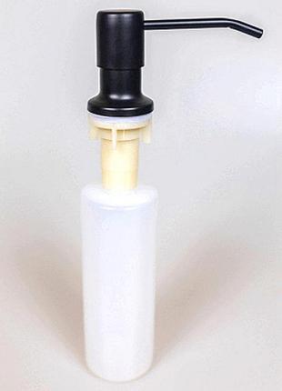 Дозатор-диспенсер для рідкого мила вбудований у мийку 350 мл врізний чорний матовий