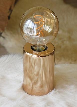 Комплект светильник и лампа ночник "тесла" металл золото 12*8 см гранд презент 2006259