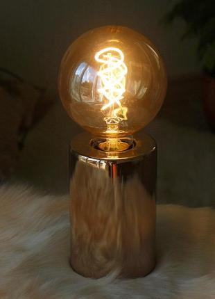 Комплект светильник и лампа ночник "тесла" металл золото 12*8 см гранд презент 2006259