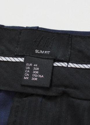 Класні завужені (slim fit) вовняні (47%) штани (брюки) в солідному текстурному кольорі від h&m4 фото