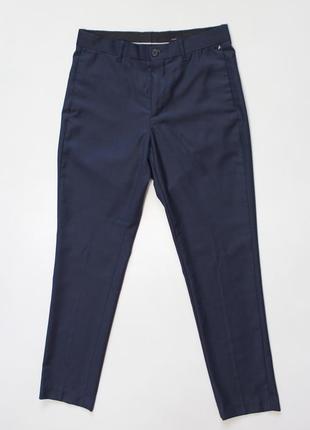 Класні завужені (slim fit) вовняні (47%) штани (брюки) в солідному текстурному кольорі від h&m2 фото