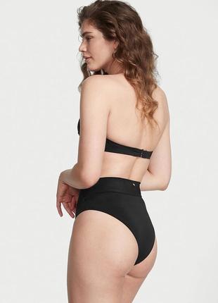 Купальник victoria’s secret бандо пуш ап высокие плавки чёрный купальник виктория сикрет
