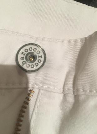 Белые летние брюки джинсы roccobarocco, оригинал, италия8 фото