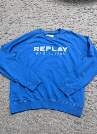 Cвитшот replay, logo из пайеток, size m oversize, рукав до горла 76, подмышки 58, длина 654 фото