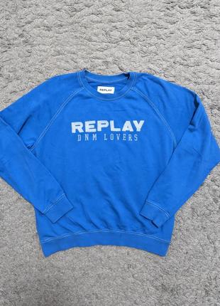 Cвитшот replay, logo из пайеток, size m oversize, рукав до горла 76, подмышки 58, длина 658 фото