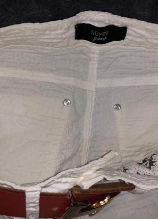 Оригинал прогулочные стрейчевые брюки белого цвета все лого выбиты   humph jeans4 фото