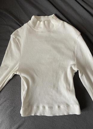 Кроп топ в рубчик з довгими рукавами, лонг, лонгслів, кофта, водолазка, гольфик, гольф