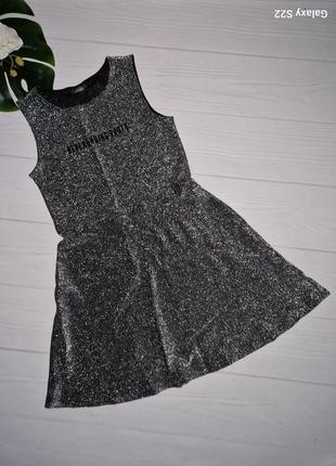 Нарядное платье с люрексом на 12-14 лет