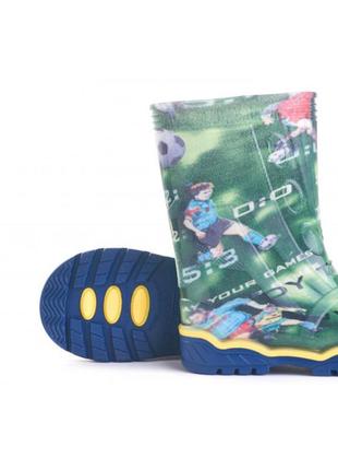 Детские резиновые сапоги для мальчика футбол зеленый 234 фото