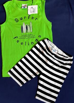 Майка серфер и шорты в полоску topolino германия летний комплект на 5-8 лет