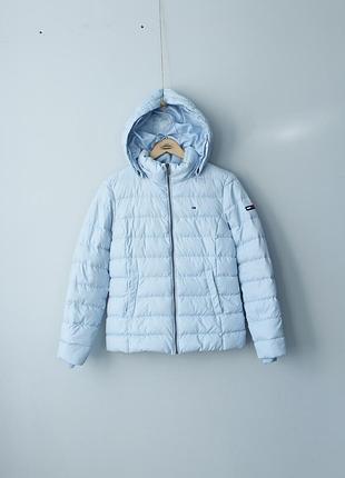 Женский пуховик tommy hilfiger голубой томми хилфигер hugo boss куртка зимняя пуховая uniqlo the north face zara h&m bershka m