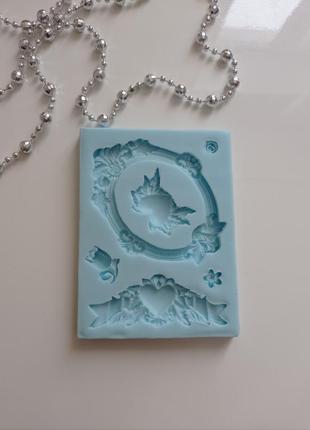 Силіконовий молд рамка  квіти серце набір.2 фото