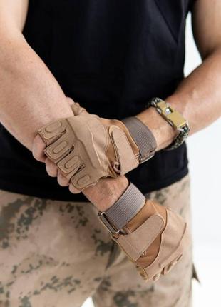 Штурмовые перчатки без пальцев тактические военные перчатки спецназ без накладки для самообороны размер xl