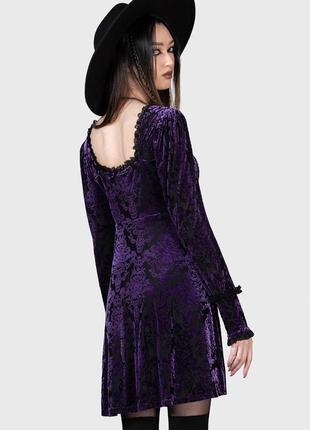 Бархатное брендовое платье killstar purple4 фото