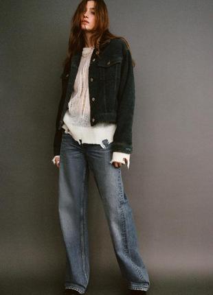 Джинсы свободного кроя zara trf loose-fit mid-rise full length