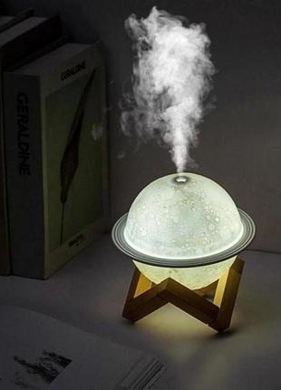 Зволожувач очисник повітря нічник 3 в 1 сатурн компактний з led підсвічуванням 3 режими міні арома лампа5 фото