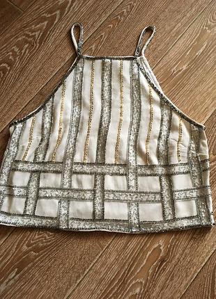 Майка расшитая бисером и пайетками