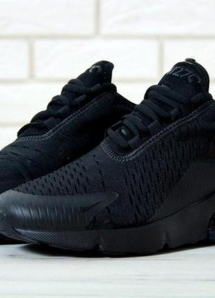 Nike air max 270 full black, чоловічі кросівки найк чорні кросівки найк 270 чорні