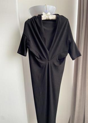 Вечернее платье черная с открытой спинкой3 фото