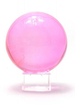 Куля кришталева на підставці рожева (6 см)1 фото
