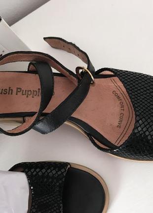 Женские,черные кожаные босоножки.hush puppies3 фото